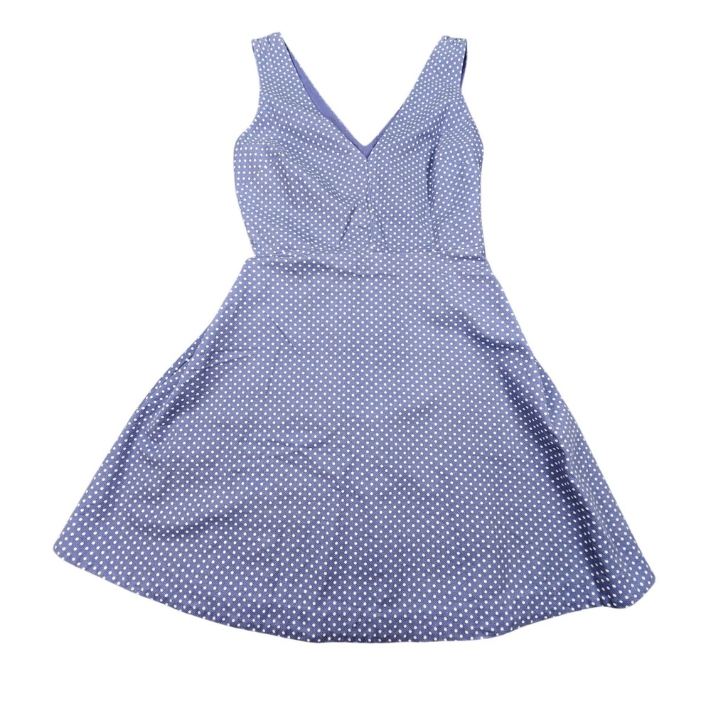 Victoria's Secret Polka Dot Fit & Flare Dress‎ Blue Cutout Back Size 6 Vintage